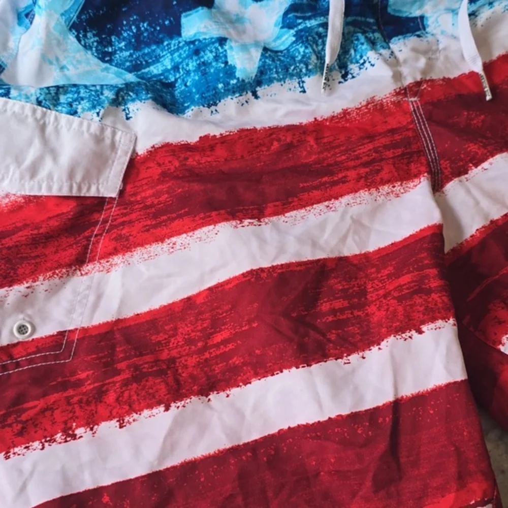 4th of July Joe Boxer Men's Red,‎ White, and Blue Swim Shorts size xl